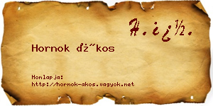 Hornok Ákos névjegykártya